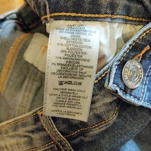 True Religion Halle Skinny Jeans Size 31 Raw Hem Cotton - Picture 5 of 13